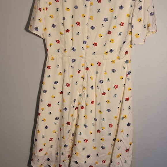 NWT Floral Madewell Dress, white, yellow, blue and green - Picture 4 of 4